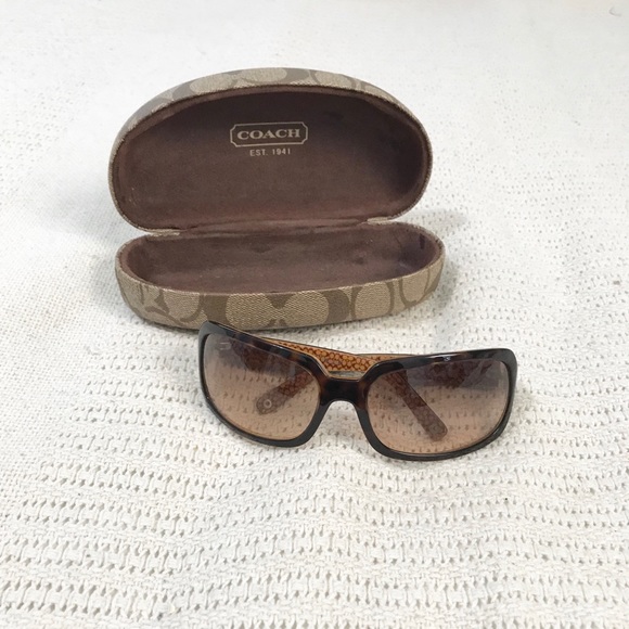 COACH SUNGLASSES + CASE - Picture 1 of 4